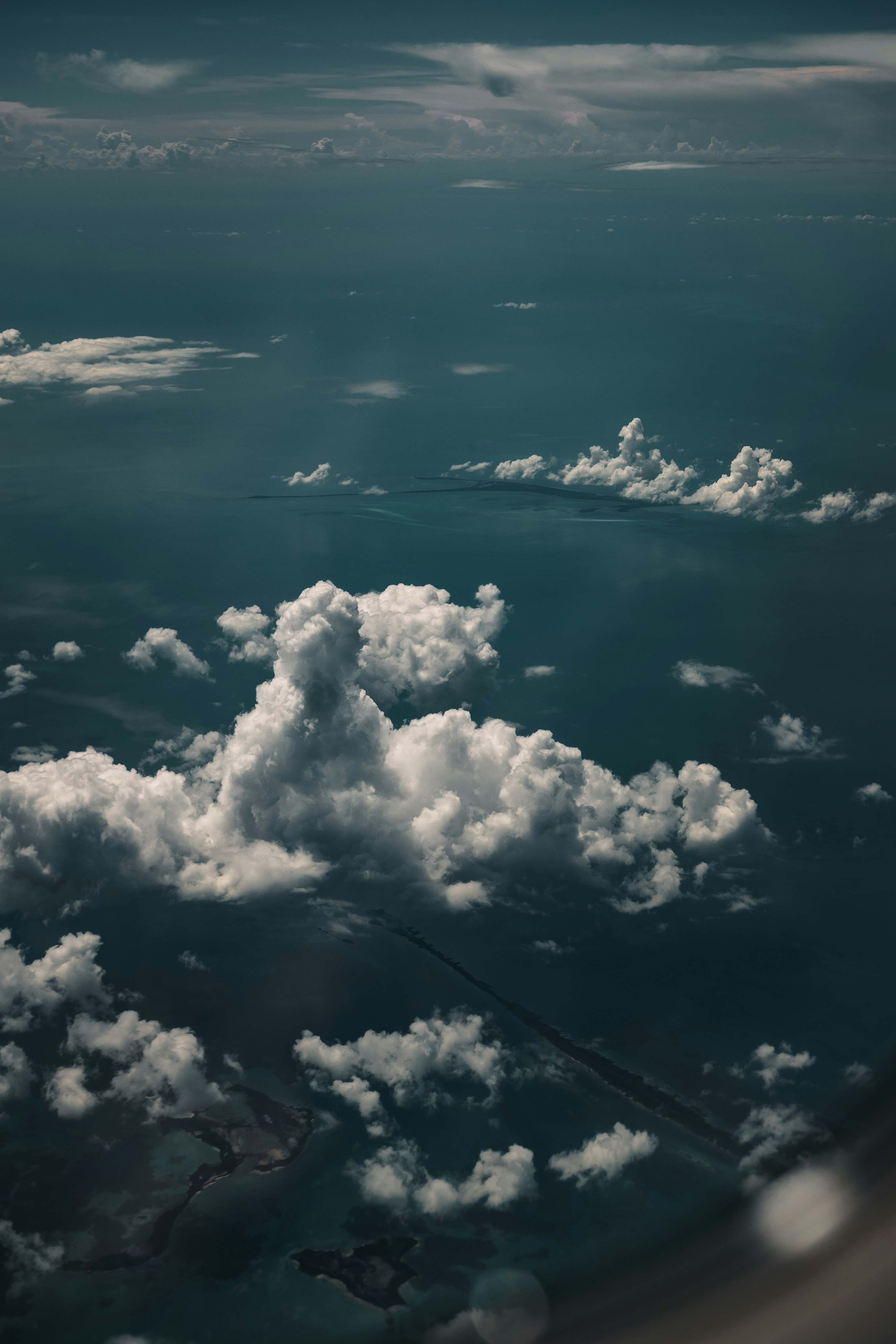 white clouds and blue sky